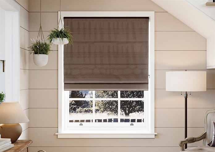 Lucerne Faux Silk, Truffle Brown - Roman Blind - Image 3